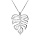 Collier en argent rhodi chane avec pendentif feuille ajoure 40+5cm