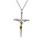 Collier en argent et dorure jaune pendentif croix 25mm X 15mm 39+4cm