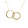 Collier argent dor chane boules 2 anneaux entrelacs 1 lisse et 1 cercle perl rglable 42  45cm