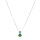 Collier en argent rhodi chane avec pendentif 2 oxydes sertis 3 et 5mm bleu et vert 42+3cm