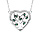 Collier en argent rhodi chane avec pendentif coeur avec arbre de vie empierr vert  40+5cm