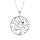 Collier en argent rhodié chaîne avec pendentif arbre de vie et chouette empierrée 40+5cm