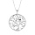 Collier en argent rhodi chane avec pendentif arbre de vie et chouette empierre 40+5cm