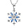 Collier en argent rhodié chaîne avec pendentif flocon de neige oxydes blancs sertis et navettes bleues 40+5cm