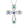 Collier en argent rhodi chane avec pendentif croix empierre 40+5cm