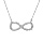 Collier en argent rhodi chane avec pendentif infini et oxydes blancs sertis 44cm rglable 42 et 40cm