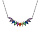 Collier en argent rhodi chane avec navettes d'oxydes multicouleur 42+3cm