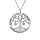 Collier en argent rhodi chane avec pendentif arbre de vie pampilles coeurs dor 44cm rglable 42 et 40
