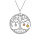 Collier en argent rhodi chane avec pendentif arbre de vie et pampilles 3 coeurs dors (couple famille) 44cm rglable 42 et 40