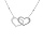 Collier en argent rhodi chane avec pendentif double coeur 1 lisse et 1 granit chane avec boules 40+5cm