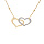 Collier en argent et dorure jaune chane avec pendentif double coeur 1 lisse et 1 granit chane avec boules 40+5cm