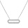 Collier en argent rhodi chaneavec pendentif rectangulaire et contour perl 38,5+5cm