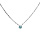 Collier en argent rhodi chane avec pendentif pierre vritable Topaze bleu 3mm 38+5cm