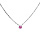 Collier en argent rhodi chane avec pendentif pierre vritable Tourmaline rose 3mm 38+5cm