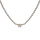 Collier en argent et dorure jaune perles blanches de synthse et 1 oxyde blanc serti 38+4cm