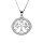 Collier en argent rhodi chane avec pendentif arbre de vie celtique 20mm contour oxydes blancs sertis 40+5cm