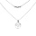 Collier en argent rhodi double chane avec pendentif arbre de vie et boules 40+5cm