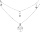 Collier en argent rhodi double chane avec pendentifs arbre de vie et 3 boules 40+5cm