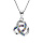 Collier en argent rhodi chane avec pendentif noeud oxydes multi couleurs sertis 42+3cm