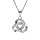 Collier en argent rhodi chane avec pendentif noeud oxydes blancs sertis 42+3cm