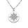 Collier en argent rhodi chane avec pendentif pastille soleil aztque 40+5cm