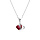 Collier en argent rhodi pendentif double coeur oxyde rouge et blancs  - 40+3cm