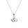 Collier en argent rhodi pendentif double coeur oxyde blancs  - 40+3cm