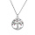 Collier en argent rhodi chane avec pendentif arbre de vie multi couleurs 40+4cm