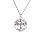 Collier en argent rhodi chane avec pendentif arbre de vie couleur rouge 40+4cm