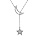 Collier en argent platin lune vide et pampille toile oxydes blancs sertis 41+3cm