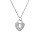 Collier en argent rhodi chane avec pendentif cadenas coeur pav oxydes blancs 42+3cm