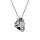 Collier en argent rhodi chane avec pendentif gomtrie oxydes bleus et blanc 42+3cm