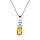 Collier en argent rhodi chane avec pendentif oxyde blanc et jaune 42+3cm