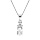 Collier en argent rhodi chane avec pendentif oxydes blancs 42+3cm