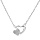 Collier en argent rhodi chane avec double coeurs oxydes blancs sertis 40+5cm