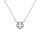 Collier en argent rhodi chane avec pendentif rond pav d'oxydes blancs sertis 40+5cm