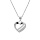 Collier en argent rhodi chane avec pendentif coeur barr de 3 barrettes oxydes blancs sertis 40+5cm