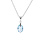Collier en argent rhodi chane avec pendentif goutte oxyde bleu ciel facett 40+5cm