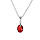 Collier en argent rhodi chane avec pendentif forme de goutte avec oxyde grenat facet 40+5cm