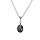 Collier en argent rhodi chane avec pendentif forme de goutte avec oxyde noir facet 40+5cm