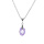 Collier en argent rhodi chane avec pendentif goutte oxyde mauve facett 40+5cm