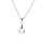 Collier en argent rhodi chane avec pendentif goutte oxyde blanc facett 40+5cm