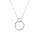 Collier en argent rhodi chane avec petit et grand anneaux avec oxydes blancs sertis 40+5cm