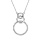 Collier en argent rhodi chane avec 3 anneaux avec oxydes blancs sertis 40+5cm