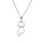 Collier en argent rhodi chane avec pendentif chat ajour 40+5cm