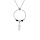 Collier en argent rhodi chane avec pendentif anneau 15mm avec boules lisses noires et pampille plume 40+4cm