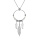 Collier en argent rhodi chane avec pendentif anneau 15mm avec boules blanches et pampilles plumes 40+4cm