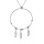 Collier en argent rhodi chane avec pendentif anneau 28mm boules blanches pampille 3 plumes 40+4cm