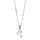 Collier en argent rhodi chane avec pendentif 3 tiges avec 1 oxyde blancs serti  chaque extrmit - longueur 41,5cm