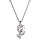 Collier en argent rhodi chane avec pendentif 3 coeurs dcoups dont 1 ouvrag - longueur 42cm + 3cm de rallonge